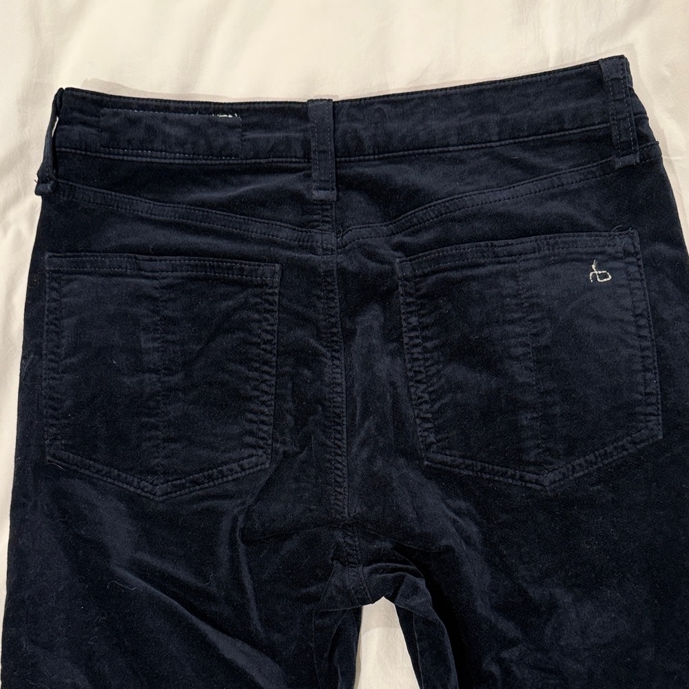 rag & bone Women's Velvet Navy Cropped Ankle Zipper Pants